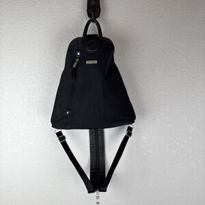 Baggallini Metro Backpack Sling Bag Purse Black Nylon RFID Protection Travel